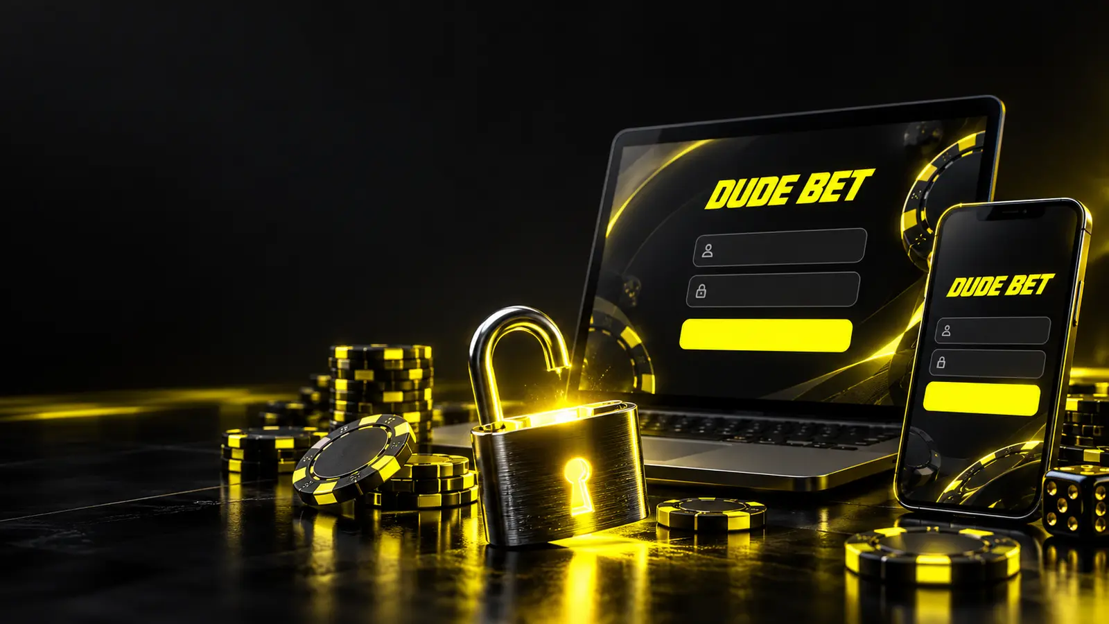 Форма входа Dude Bet: email, номер счета, телефон
